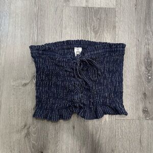 Me to We Navy Blue Smocked Tube Top